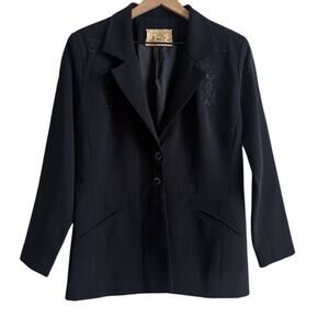 New Frontier Clothing Women’s Embroidered Jacket Blazer M Western Rodeo Cowgirl